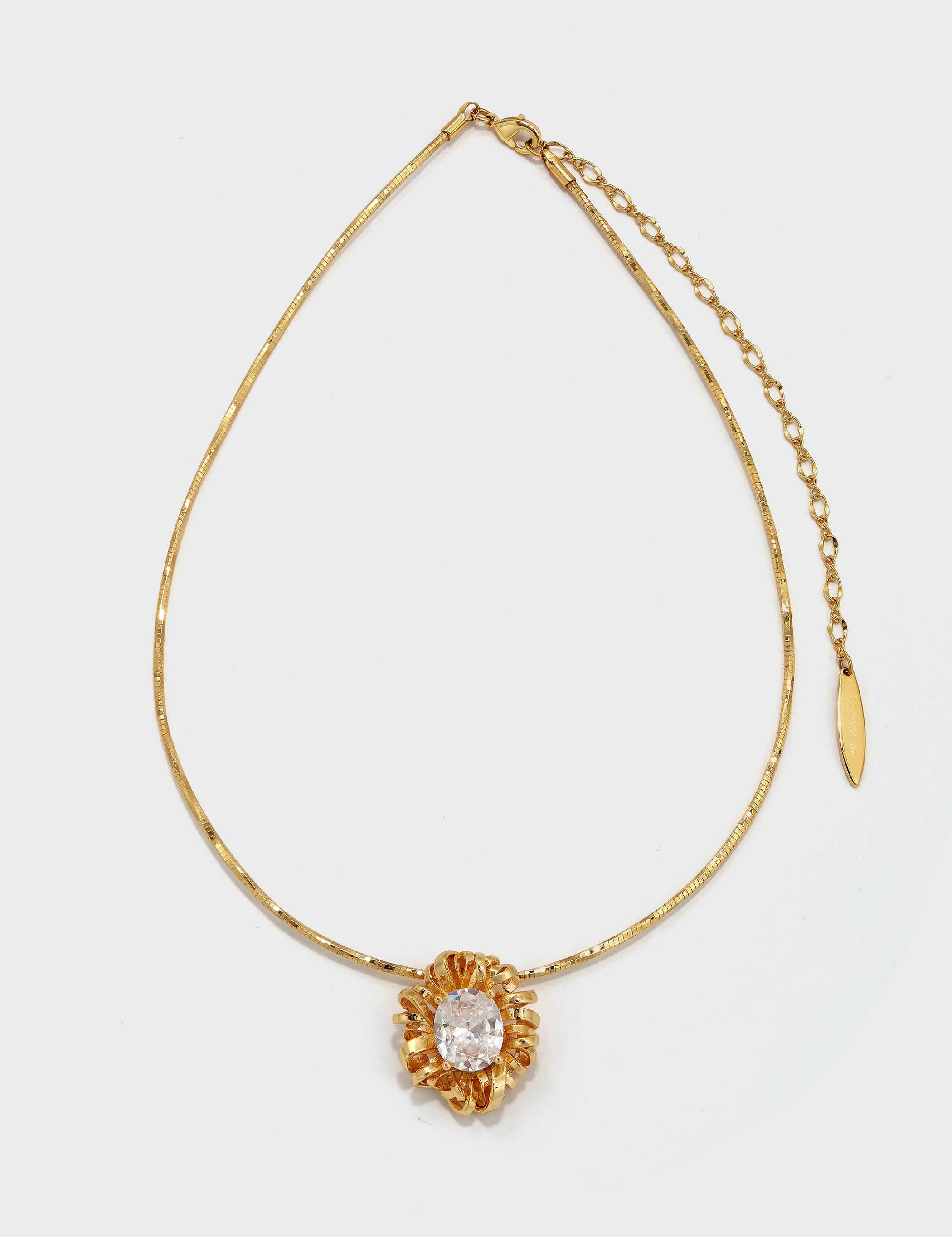 Twisted Braided Wrap Zirconia Necklace - booneealus