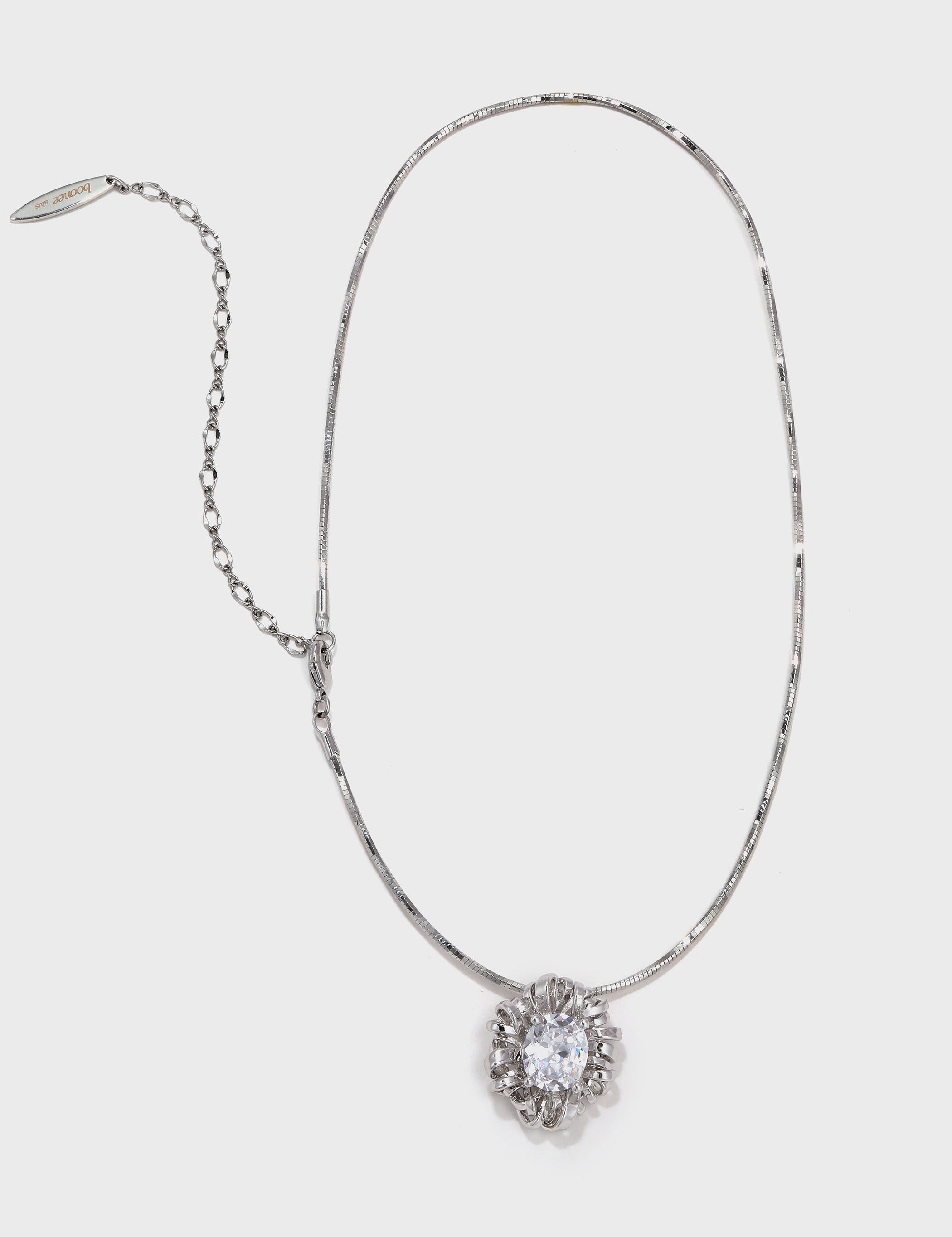 Twisted Braided Wrap Zirconia Necklace - booneealus